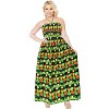 LA LEELA Women's House Daily Routine Evening Wear A line Maxi Boho Top Evening Long Strapless Tube Casual Dresses for Women One Size Black, Floral - 3 of 3