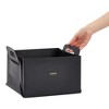 Juvale 2 Pack Faux Leather Foldable Storage Bins with Handles, Collapsible Baskets for Home Organization, Black, 10 x 6.5 In - 4 of 4