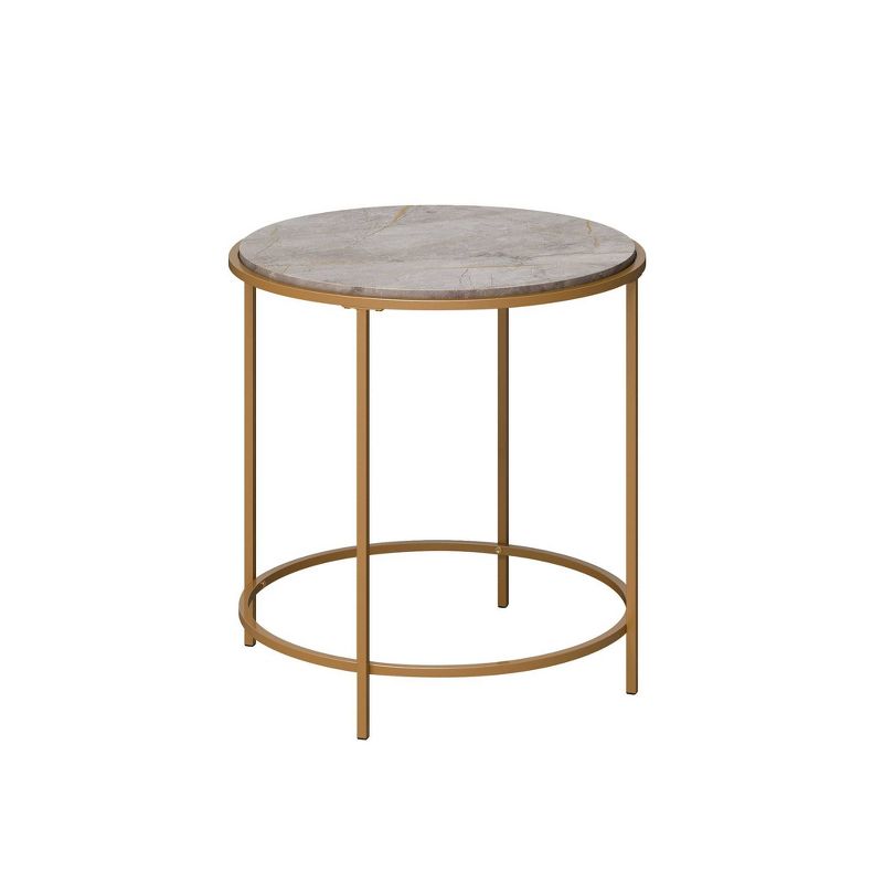 International Lux Wood and Metal Side Table Deco Stone - Sauder, 1 of 5