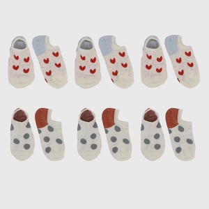Alilang Women's Charming No Show Socks Seamless Toe Cotton 6Pk - 1 of 4