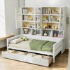 Mshliw Wooden Daybed with Glass-Door Storage Cabinets and Built-in LED Lighting – Multi-Functional Sofa, Bed, and Display Unit - 2 of 4
