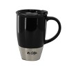 Mr. Coffee Coupleton 4 Piece 15 Ounce Stoneware Travel Mug Set in Black with Lid - 2 of 4