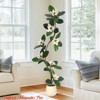 Artificial Magnolia Tree, 5ft/6ft/7ft Tall Fake Plants w/ White Planters, Artificial Plants Indoor w/ 7/8 Pcs Magnolia Flowers - 4 of 4