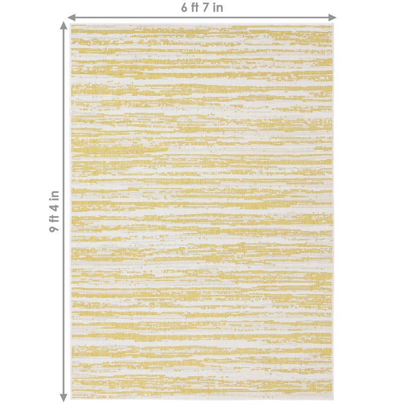 Sunnydaze Abstract Impressions Indoor and Outdoor Patio Area Rug in Golden Fire - 7 Ft. x 10 Ft., 3 of 10