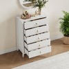 5 Drawer Dresser for Bedroom, 32"W Wooden Chest of Drawers with Metal Handles, Fluted Clothes Storage Organizer, Dresser Narrow Nightstand - 2 of 4