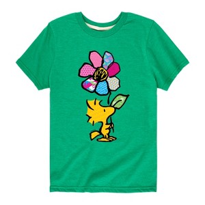 Boys' - Peanuts - Woodstock With Flower And Pattern Short Sleeve Graphic T-Shirt - 1 of 4