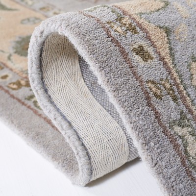 Elegant Gray Hand-Tufted Wool Rectangular Rug 4' x 6'