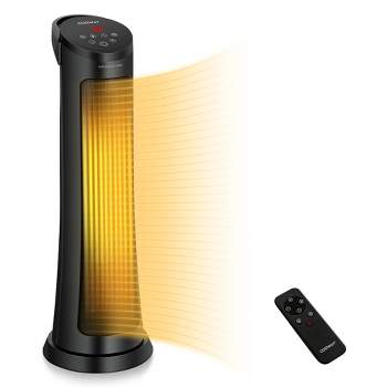 Costway 1500W Portable Electric PTC Heater Swing Space Heater w/ 24H Timer &Thermostat