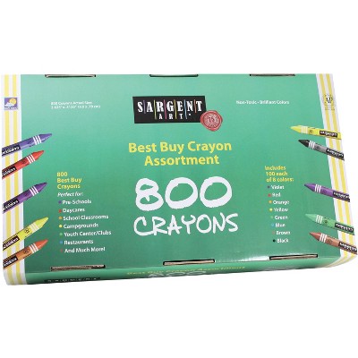 Sargent Art Crayon Set, Assorted Colors, set of 800