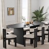 PexFix 79" x 33.5" Farmhouse Solid Wood Dining Table with Arched Legs Oval Kitchen Table Black for Dining Room & Kitchen - 2 of 4