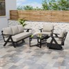 EAGLE PEAK Urban Slate 4 Piece Modern Outdoor Patio Furniture Set, Couch, Swivel Rocking Chairs, and Coffee Table - 2 of 4
