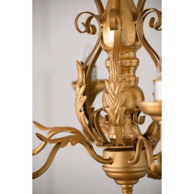 Vintage Elegance Swag-Style Crystal Candle Chandelier in Gold