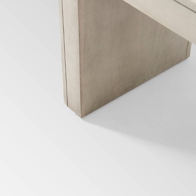 Countryside Charm Acacia Wood Bench in Light Gray Oak
