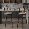MAYEERTY Creamy White Swivel Bar Stools Set of 2 - Handwoven Paper Rope, Metal Frame, Kitchen Counter - 3 of 4