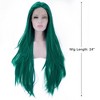 Unique Bargains Women Long Straight Hair Lace Front Wig with Wig Cap 24" 1PC - 2 of 4