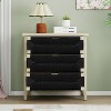 3 Drawer Buffet Sideboard with Adjustable Shelves, Storage Cabinet with Hand-woven rope decorated drawers for Living Room Kitchen Entryway - 3 of 4