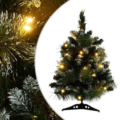 Artificial Christmas Tree Green with white flocking PVC, plastic