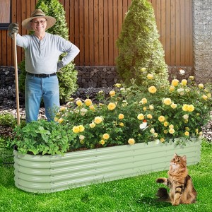 Aoodor 9-in-1 Modular Aluzinc Metal Raised Garden Bed - Outdoor Garden Planter Box for Vegetable, Flower, Herb - 1 of 4