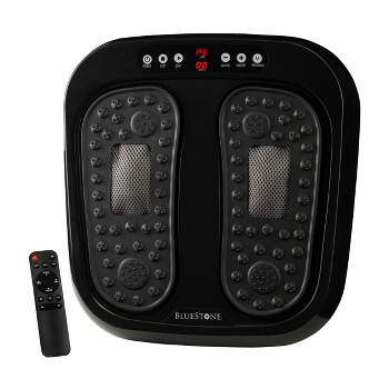 Foot Massager – Vibrating Platform with Rotating Acupressure for Feet and Legs with Remote Control Included by Bluestone (Black)