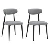 Coolbibila Modern Dining Chairs Set Of 2,Fabric Upholstered Armless Dining Chairs,Kitchen Dining Chair With Curved Backrest and Metal Frame - image 2 of 4