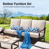 Captiva Designs 6pc Extra Large Metal and Rattan Outdoor Patio Conversation Set with Coffee Table and Ottomans - 3 of 4