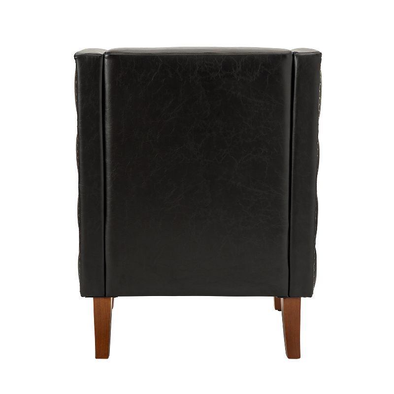 Baptiste  Mid-century Modern Vegan Leather Armchair for Bedroom and  Living Room  | KARAT HOME, 5 of 11