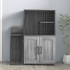 Litter Box Enclosure with Platform - Double Layer Hidden Furniture Modern Villa Cat House with Ladder, Large Cats Cabinet Indoor Washroom Cat House - 4 of 4
