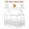 Zevemomo Full House Floor Bed Frame With Roof, Full Size Toddler Montessori Bed With Heighten Fence, for Kids, Boys and Girls, Easy Assembly, White - 4 of 4