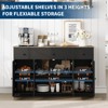 55" Sideboard Buffet Cabinet with Storage, Coffee Bar with Adjustable Shelves, 3 Drawers and 4 Minimalist Doors, Long Storage Cabinet for Kitchen - 4 of 4