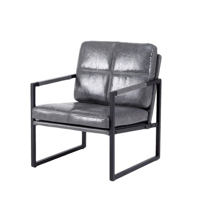 Infurnic Accent Chairs, Mid-Century Modern Chair with Soft Cushion and Solid Legs for Living Room, Bedroom, Balcony, Gray, 29.13"*25"*32.28"