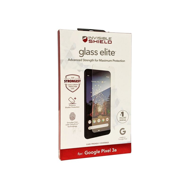 ZAGG Screen Protector for Pixel 3a InvisibleShield Tempered Glass Elite, 1 of 3