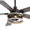 Airsurfer 52" Matte Black Ceiling Fan with light,5 Plywood Blades,6 Speed DC Motor,Ceiling Fan with Memory Function,2 Downrods,Remote Control Included - 2 of 2
