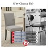 Space-Saving Profile, Compact Armless Chairs for Apartments/Kitchen Nooks (Textured -Blend Fabric + Scratch- Legs) - 2 of 4