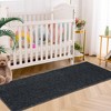 Modern Solid Area Rug Plush Fluffy Rug Thick Shag Rugs for Living Room Bedroom, 2'x8' Black - 3 of 4