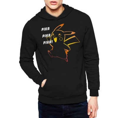 Seven Times Six Pokemon Hoodie Men's Pika Pika Pika Pikachu Long Sleeve Graphic Sweatshirt Black