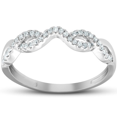 Ring Guard Enhancer, Diamond Halo Wedding Ring Enhancer 8 / White Gold