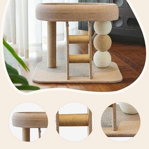 Indoor cat climbing frame, cat tree tower, cat house activity center furniture with grab poles, climbing ladder - 1 of 4