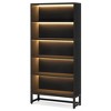 Resenkos Bookshelf, Bookcase Standing Shelf Unts,70.8" Bookcase, Large Bookshelf Organizer with 5-Tier Storage Shelves,Black + LED Lights - 3 of 3