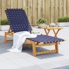 vidaXL Sun Lounger Dark Blue Solid Acacia Wood and Fabric - 2 of 4