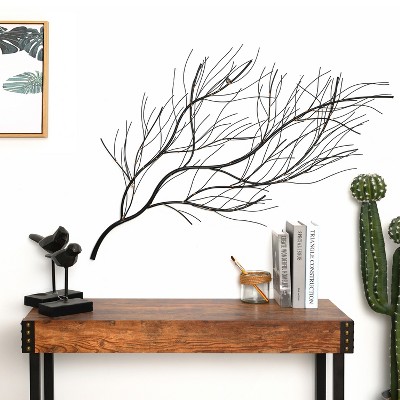 LuxenHome Black and Gold Metal Branch Wall Sculpture