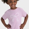 Toddler Girls' Bow Boxy T-Shirt - Cat & Jack™ Lavender - 2 of 4