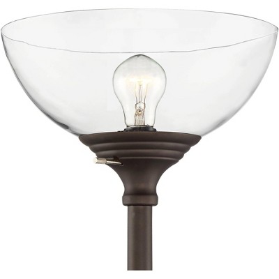 Adjustable Bronze Torchiere Floor Lamp with Multi-Head Design