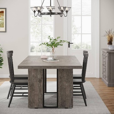 70.9" Gray Reclaimed Wood Farmhouse Dining Table