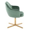 LumiSource Buena Swivel Accent Chair Chrome Gold/Green Velvet - 2 of 4