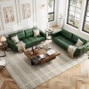 3-Seater Sofa Couch,83"Wide Faux Leather Sofa Couch with Spring Cushion, Modern Sofa with Deep Seats and 2 Removable Back Cushions, for Living Room - 4 of 4