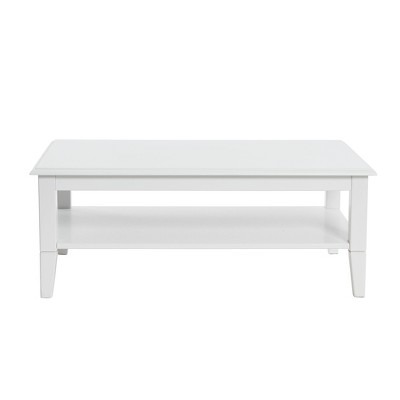 White Pine Wood Rectangular Coffee Table with Storage