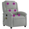 VidaXL Massage Recliner Chair Light Gray Velvet - 2 of 4