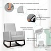 Tangkula 2-in-1 Upholstered Rocking Chair with Wood Leg & Pillow Relax Sofa Chair Light Grey/Beige/Dark Gray - 4 of 4