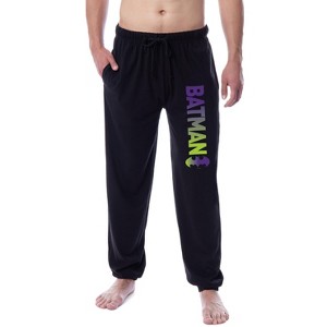 DC Comics Men's Batman Classic Bat Logo Ombre Sleep Jogger Pajama Pants Black - 1 of 3