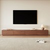POVISON Minimalist Wood TV Stand with Drawers, Modern Long Media Console for up to 100 Inch, Walnut Veneer, 118" - 3 of 4